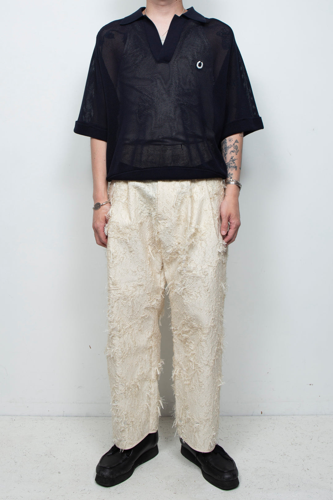 Jacquard 2tuck Pants Ivory