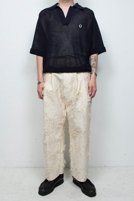 Jacquard 2tuck Pants Ivory