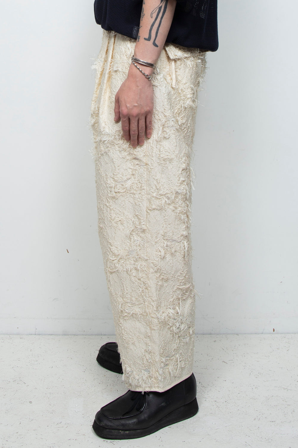 Jacquard 2tuck Pants Ivory