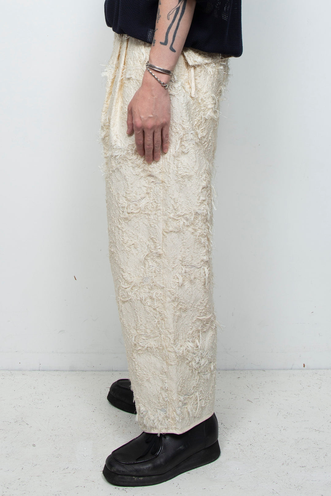 Jacquard 2tuck Pants Ivory