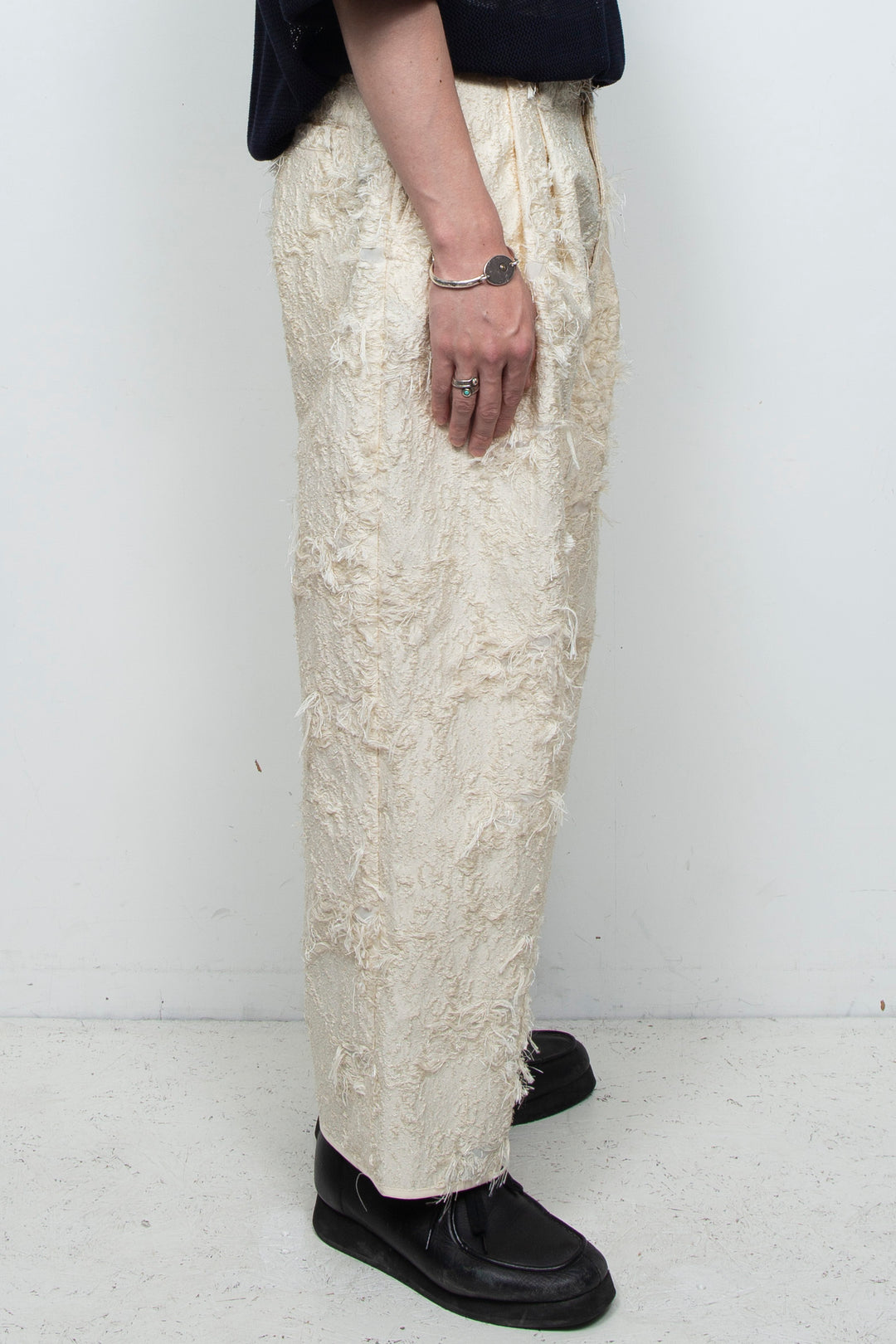 Jacquard 2tuck Pants Ivory