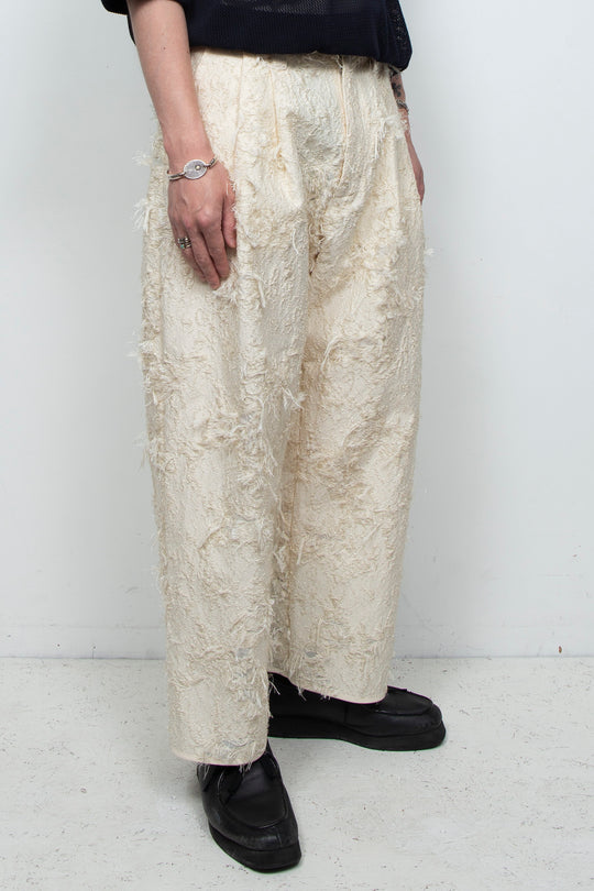 Jacquard 2tuck Pants Ivory