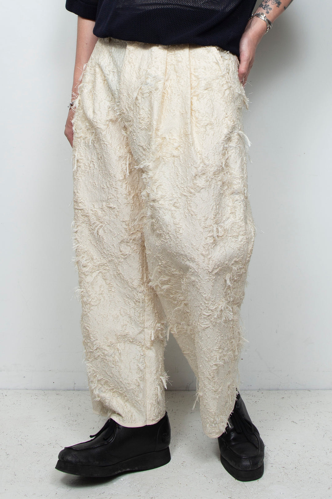 Jacquard 2tuck Pants Ivory