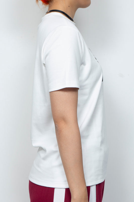 Elastic printed two-color T-shirt White
