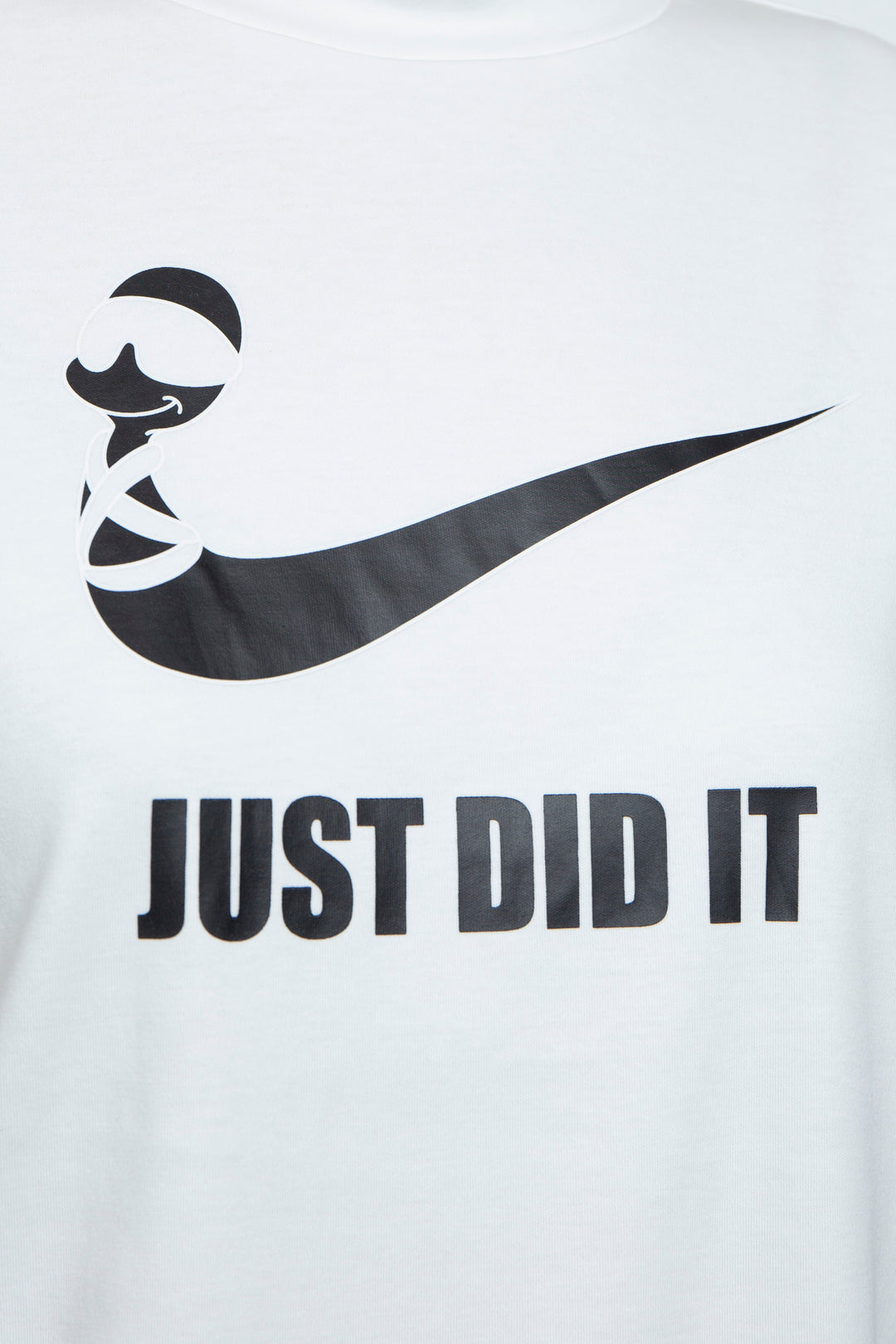 Elastic printed two-color T-shirt White