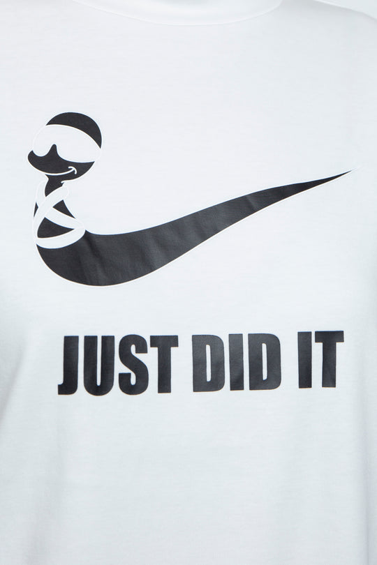 Elastic printed two-color T-shirt White