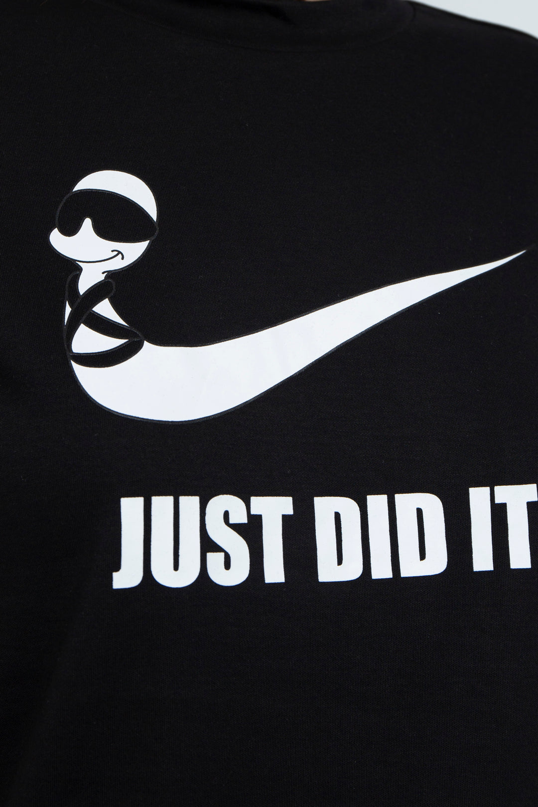 Elastic printed two-color T-shirt Black