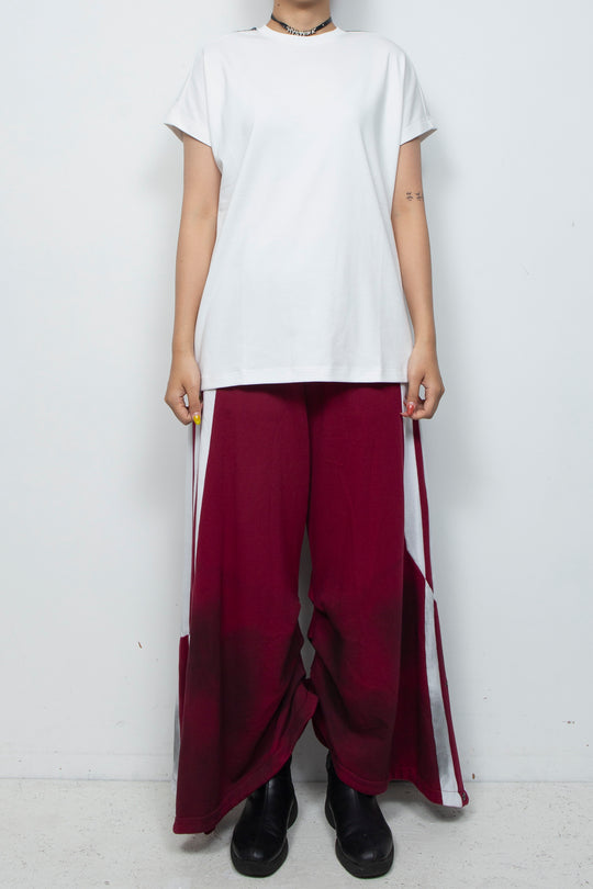 Interesting printed two-color T-shirt White
