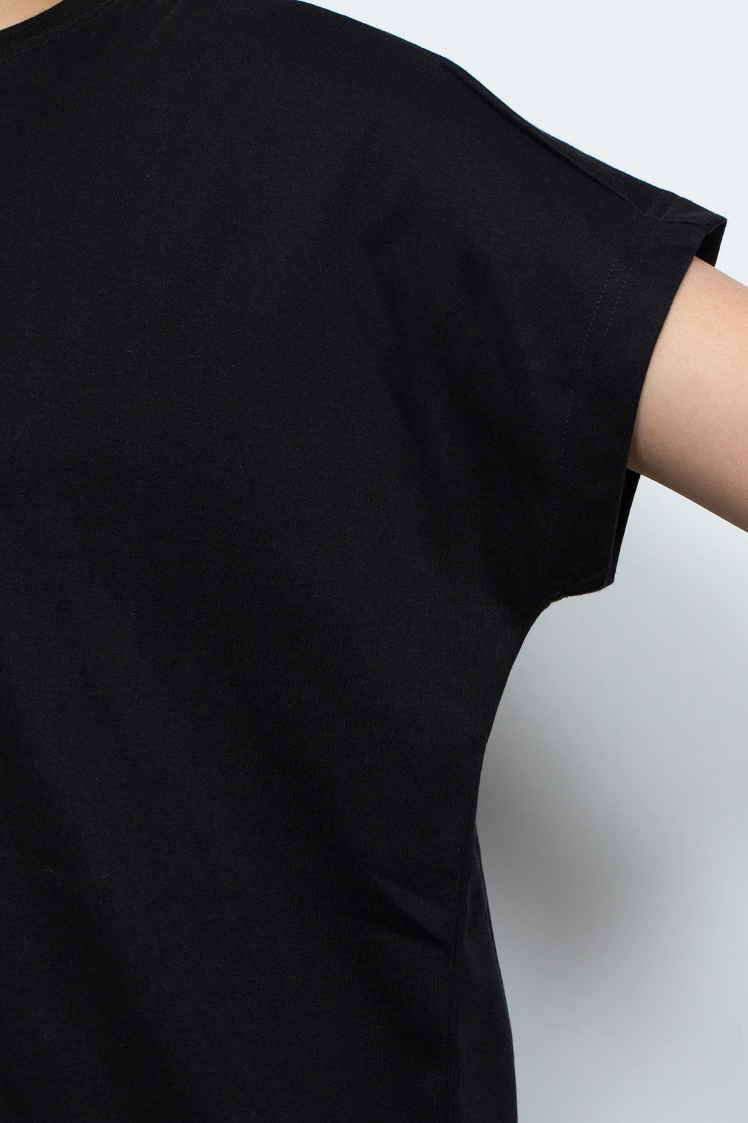 Interesting printed two-color T-shirt Black