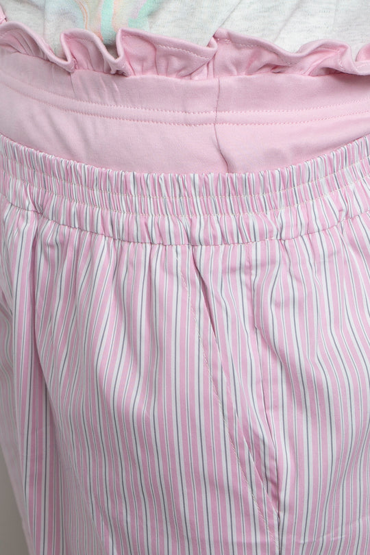 Ruffled double-layer Aro pants Pink
