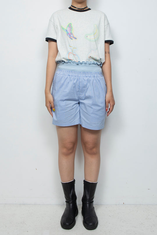 Ruffled double-layer Aro pants Blue