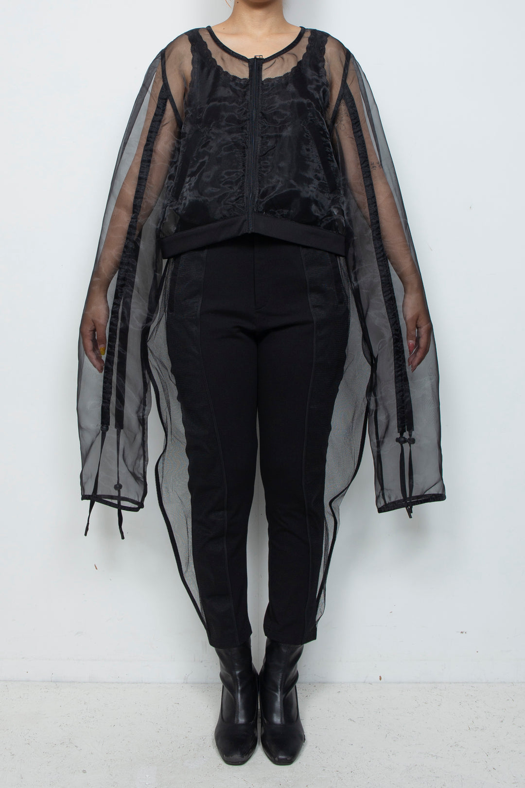 ETHER OVERSIZED GATHERED DRAWSTRINGS ZIP UP JACKET