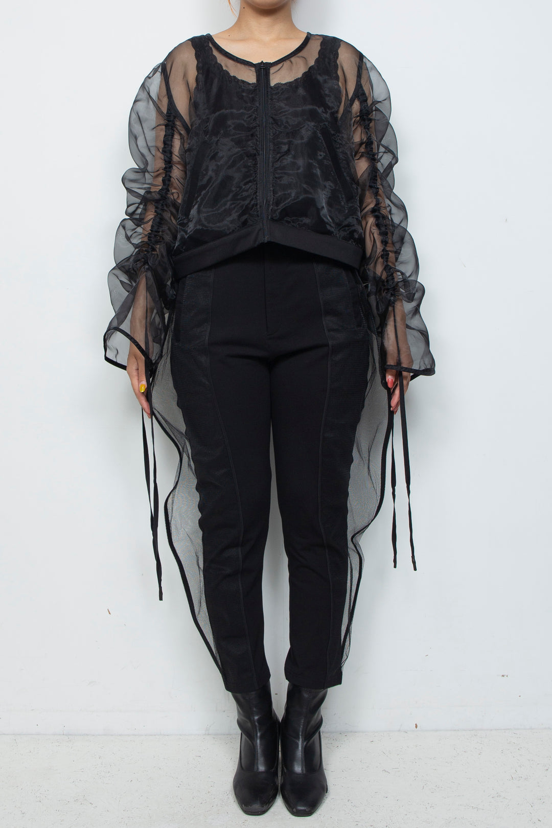 ETHER CAPRI ORGANZA-JERSEY BLEND PANTS