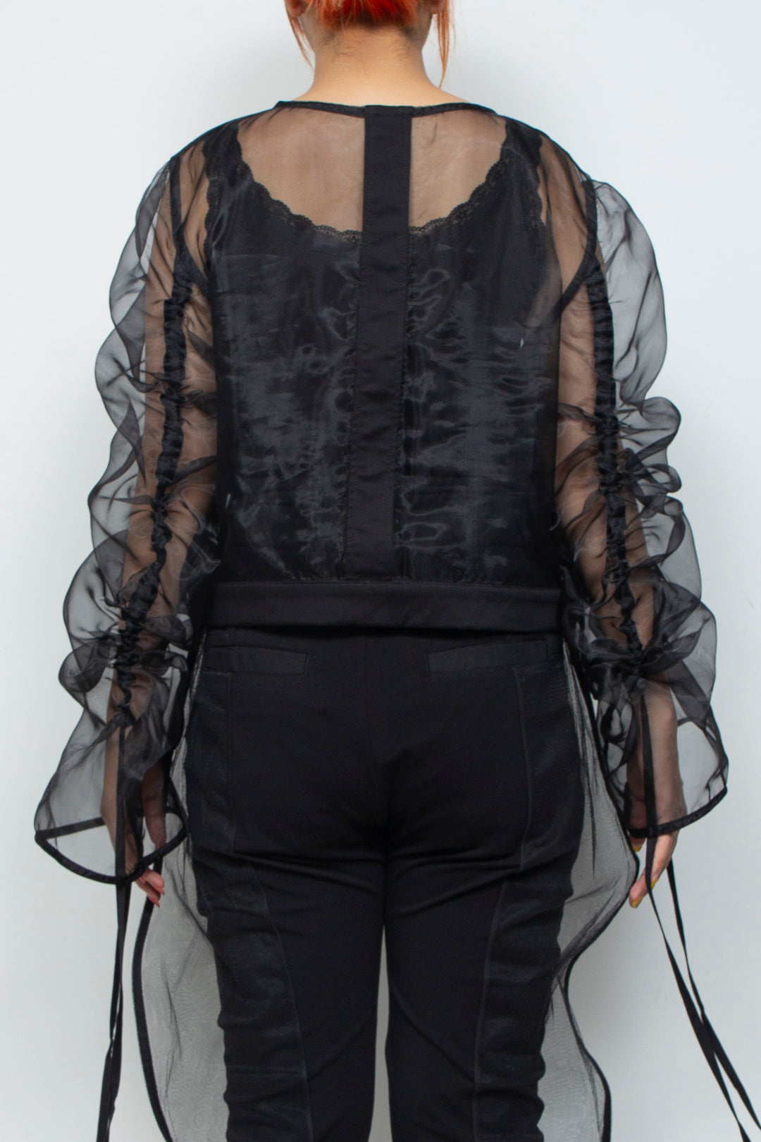 ETHER OVERSIZED GATHERED DRAWSTRINGS ZIP UP JACKET