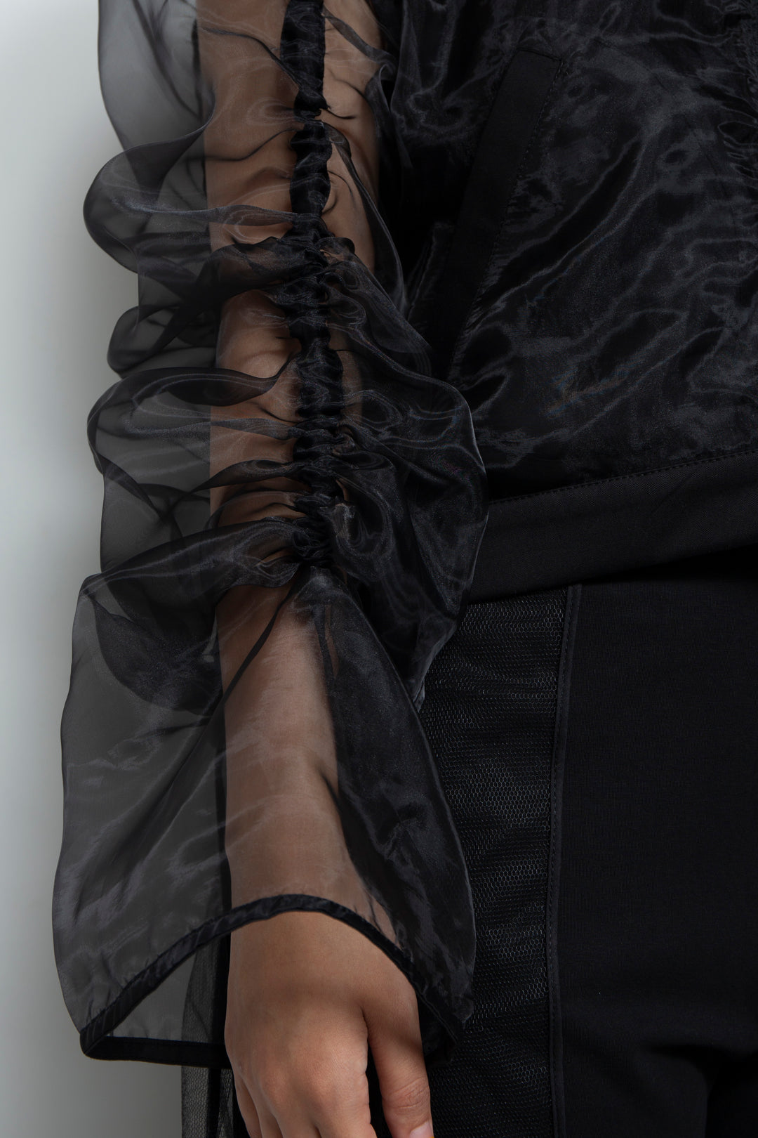 ETHER OVERSIZED GATHERED DRAWSTRINGS ZIP UP JACKET