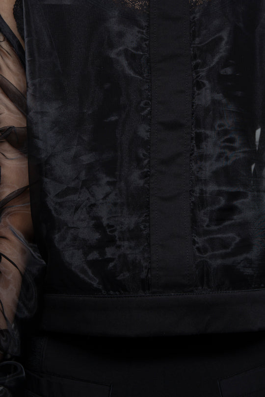ETHER OVERSIZED GATHERED DRAWSTRINGS ZIP UP JACKET