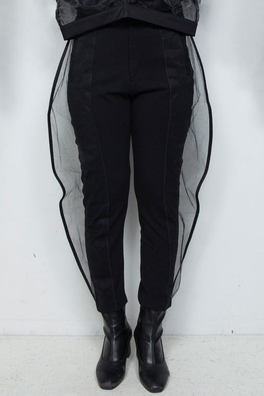 ETHER CAPRI ORGANZA-JERSEY BLEND PANTS