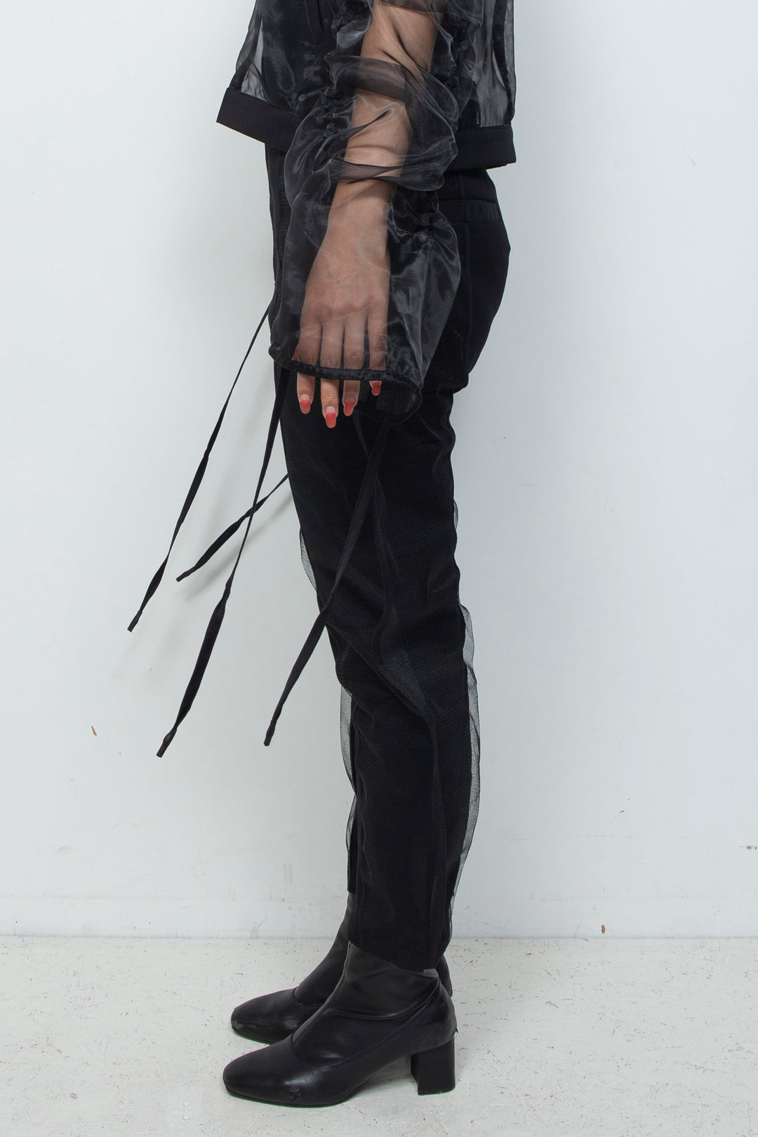 ETHER CAPRI ORGANZA-JERSEY BLEND PANTS