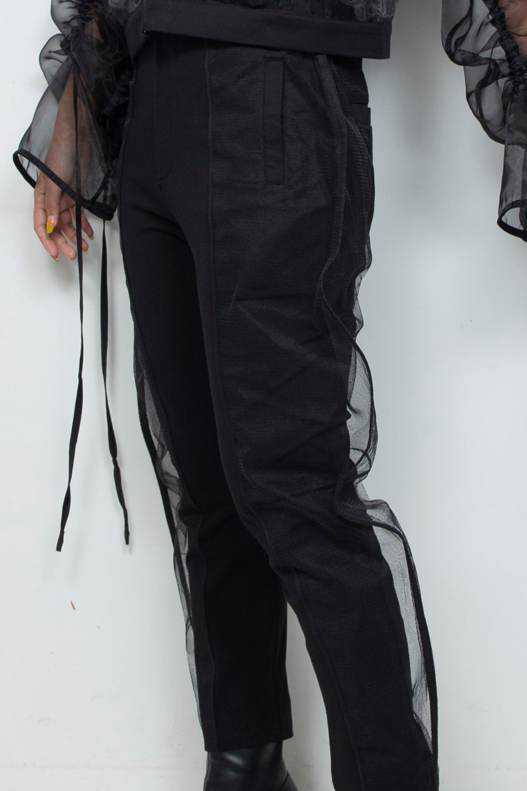 ETHER CAPRI ORGANZA-JERSEY BLEND PANTS