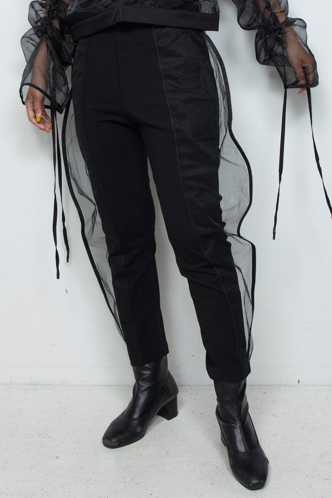 ETHER CAPRI ORGANZA-JERSEY BLEND PANTS