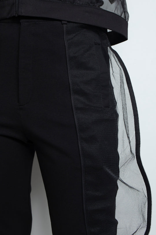 ETHER CAPRI ORGANZA-JERSEY BLEND PANTS