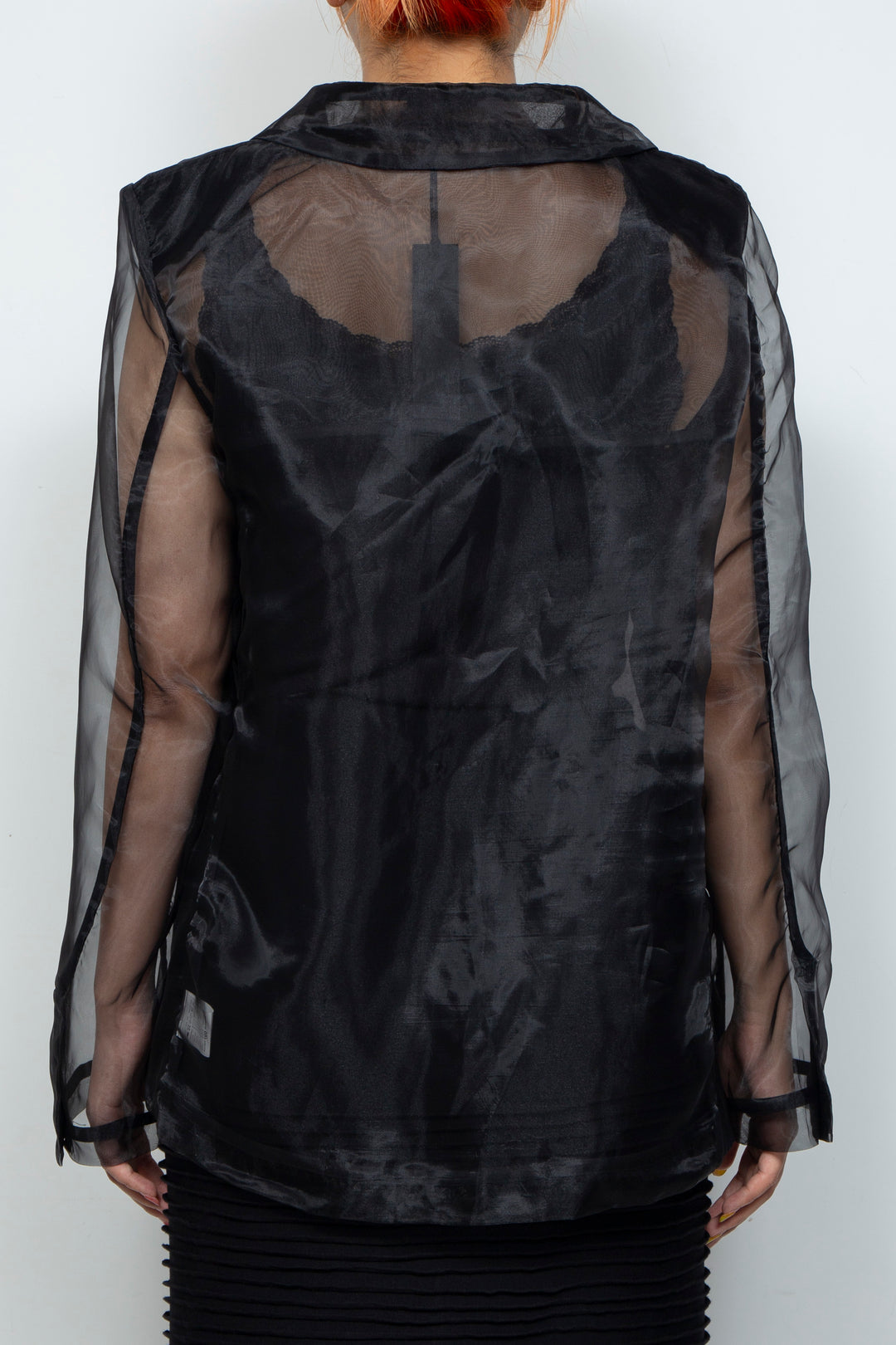 ETHER BLACK ORGANZA BLAZER