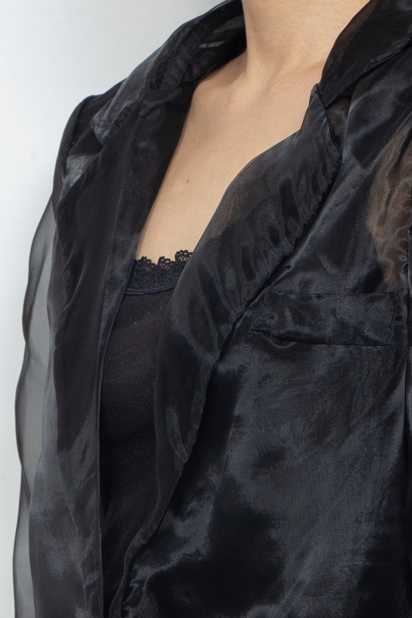 ETHER BLACK ORGANZA BLAZER