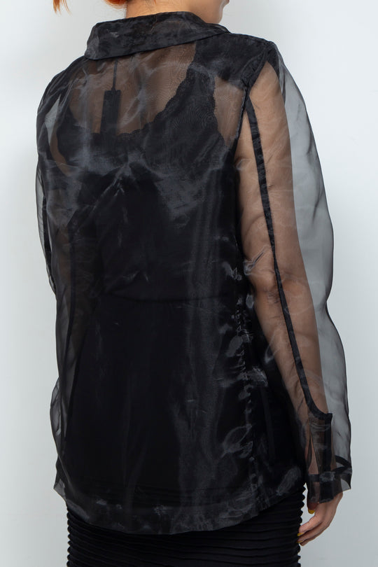 ETHER BLACK ORGANZA BLAZER