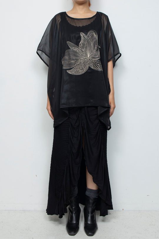 ETHER EMBROIDERED CHIFFON WIDE TOP