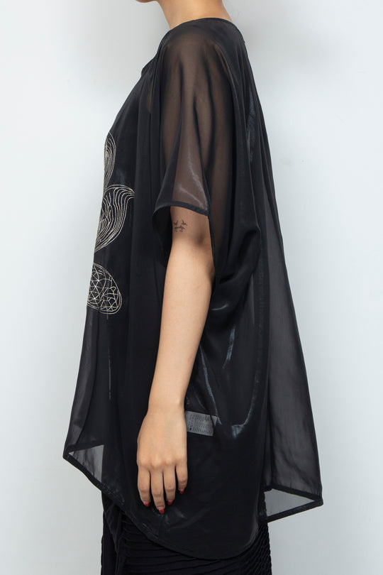 ETHER EMBROIDERED CHIFFON WIDE TOP