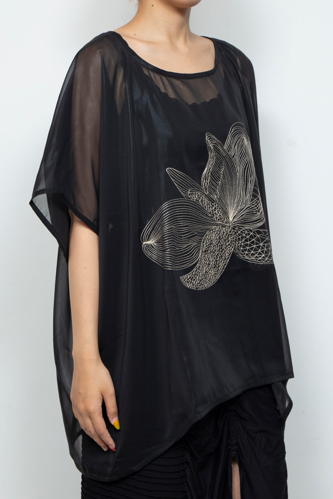 ETHER EMBROIDERED CHIFFON WIDE TOP