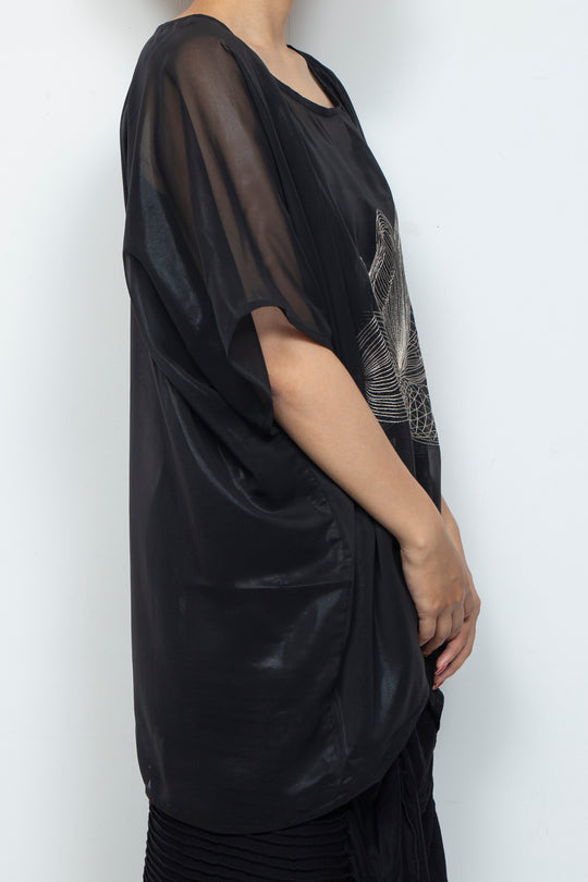 ETHER EMBROIDERED CHIFFON WIDE TOP