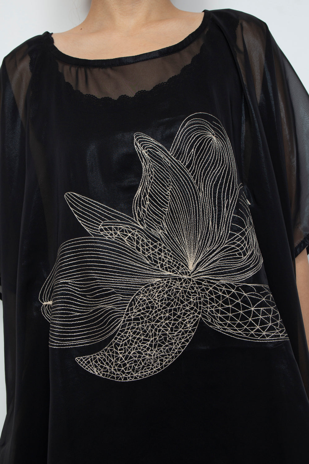 ETHER EMBROIDERED CHIFFON WIDE TOP