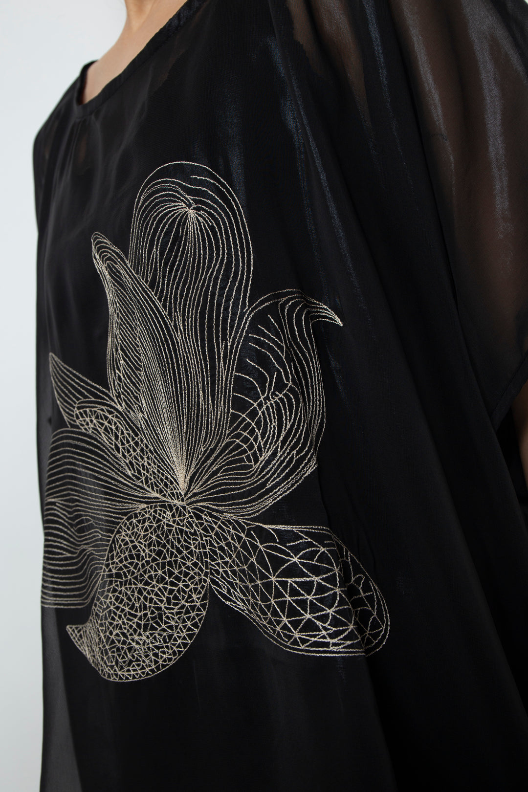 ETHER EMBROIDERED CHIFFON WIDE TOP