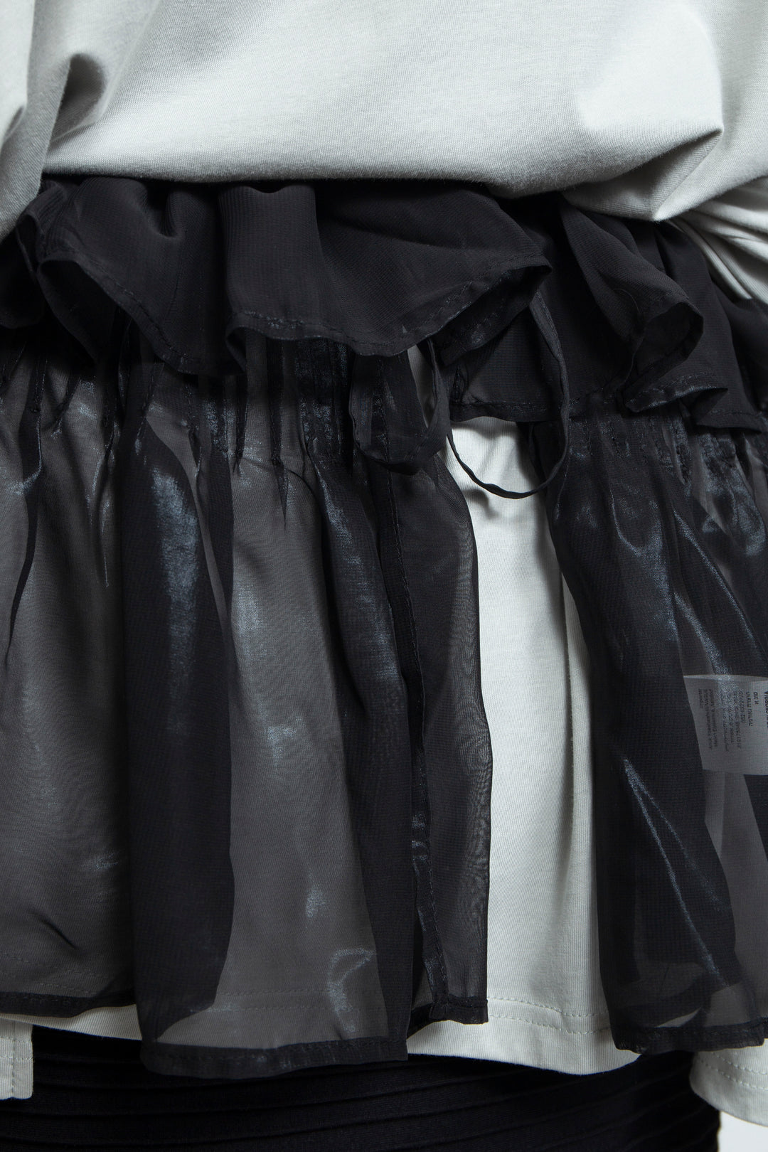 ETHER BLACK CHIFFON PLEATED REGAL WAIST BAND
