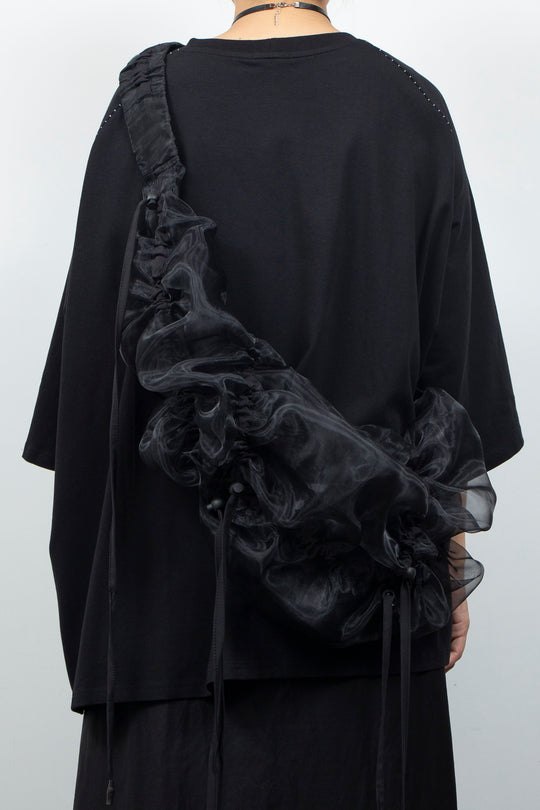 ETHER GATHERED VOLUMINOUS ORGANZA BAG