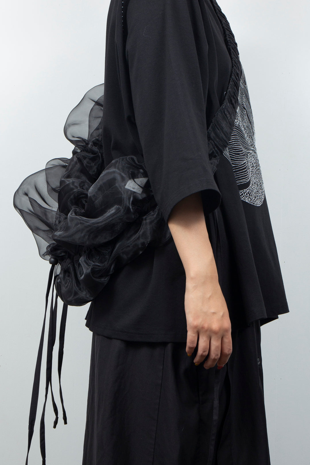 ETHER GATHERED VOLUMINOUS ORGANZA BAG