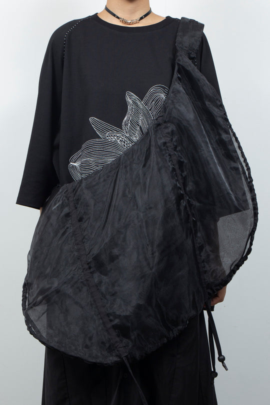 ETHER GATHERED VOLUMINOUS ORGANZA BAG