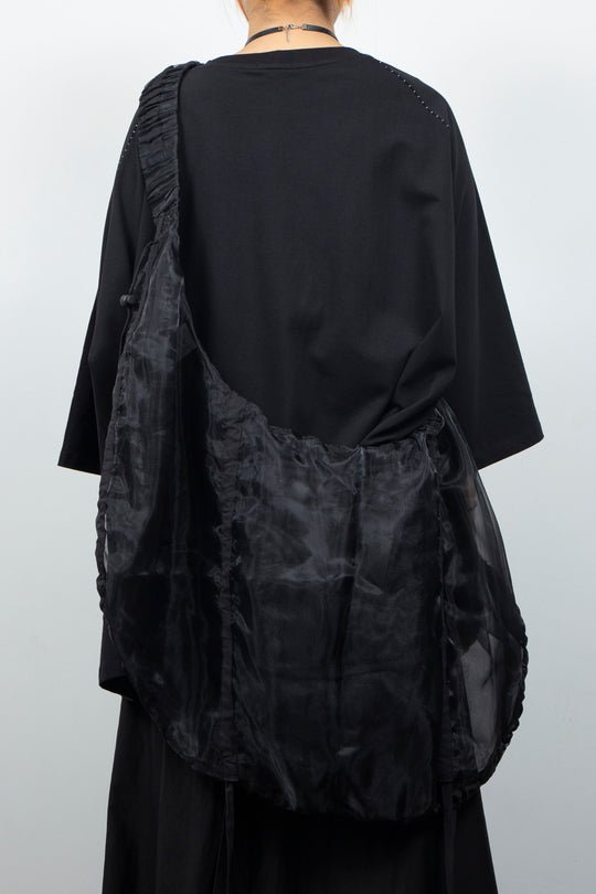ETHER GATHERED VOLUMINOUS ORGANZA BAG
