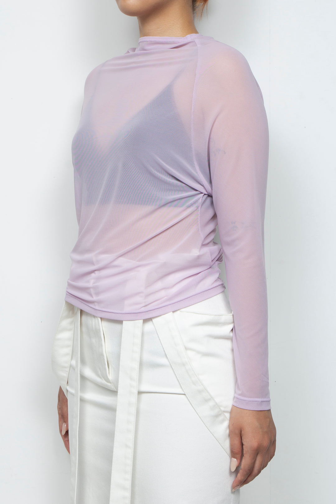 Lilac Pink Sheer layering Top