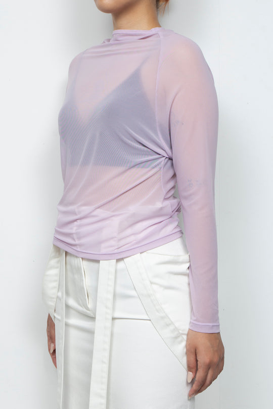 Lilac Pink Sheer layering Top
