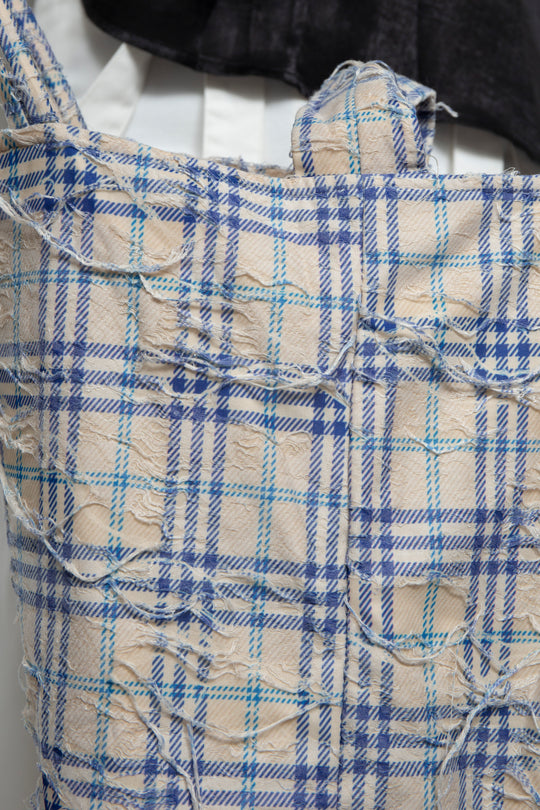 2Way Canvas Bag Blue Check