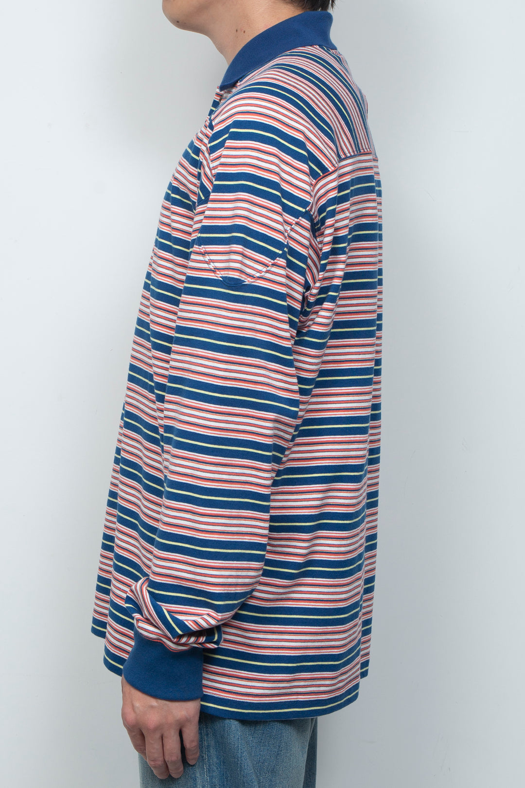 "ROESIE's" Nostalgic Border Polo Shirt NAVY