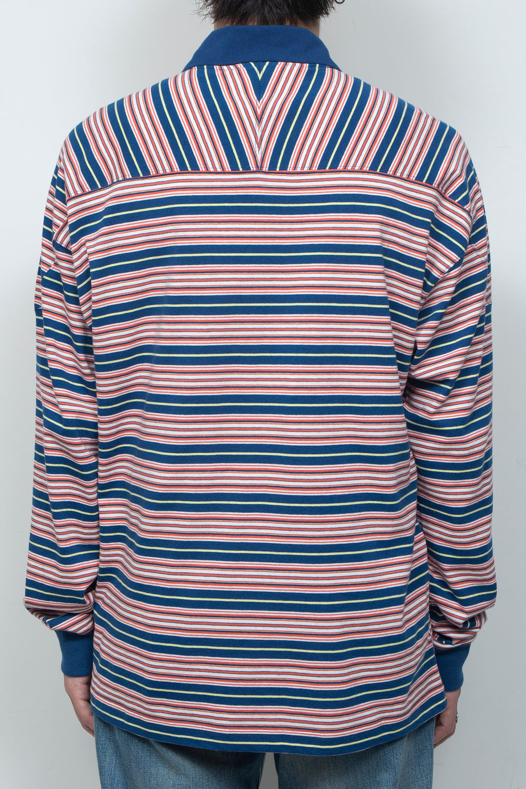 "ROESIE's" Nostalgic Border Polo Shirt NAVY