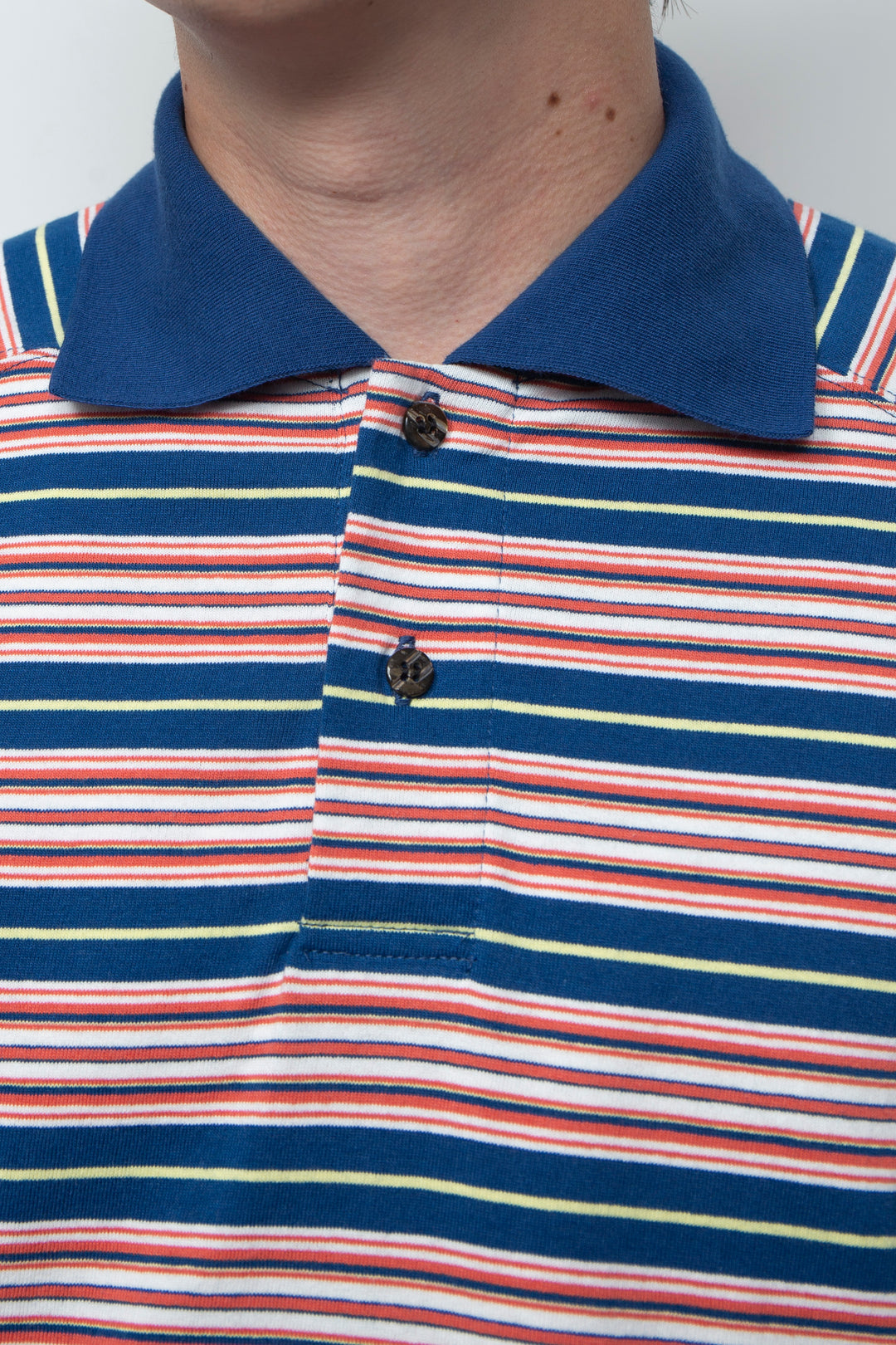 "ROESIE's" Nostalgic Border Polo Shirt NAVY