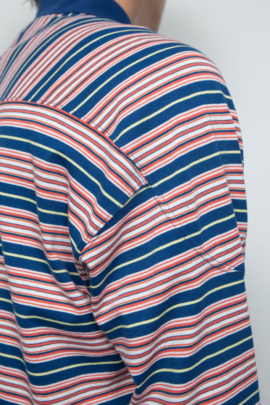"ROESIE's" Nostalgic Border Polo Shirt NAVY