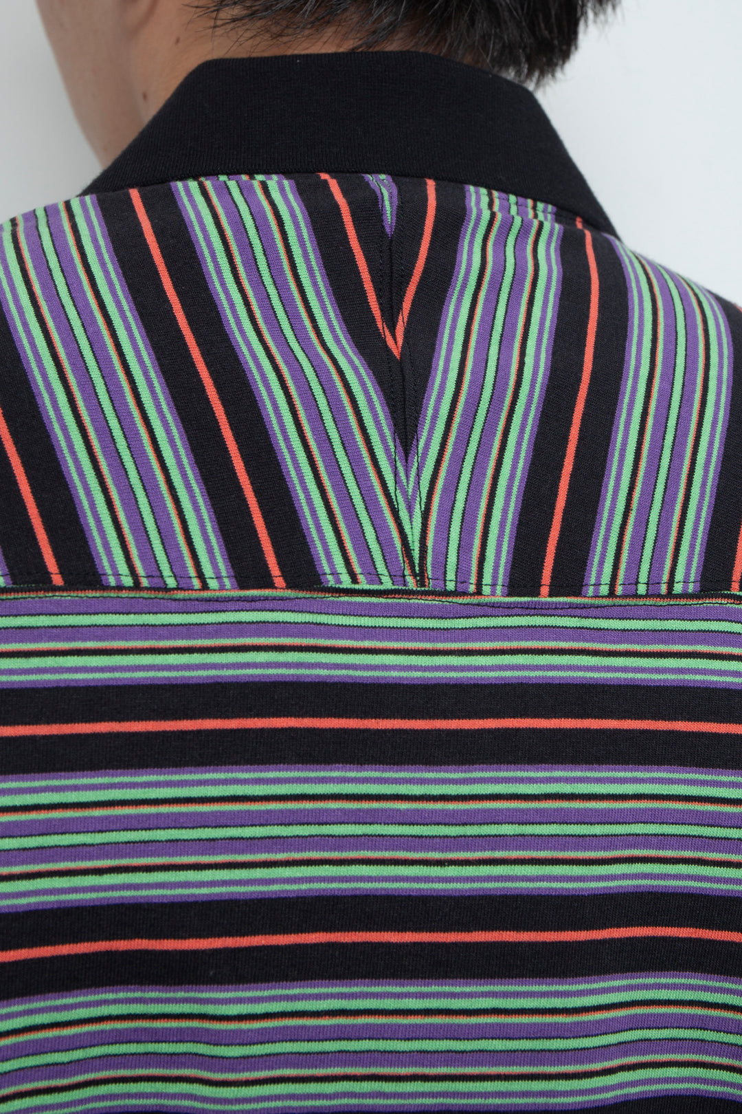 "ROESIE's" Nostalgic Border Polo Shirt BLACK