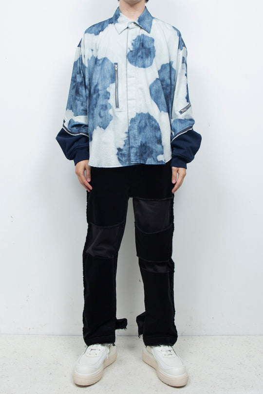 Gradation Floral Bleach Denim Shirt INDIGO BLEACHED