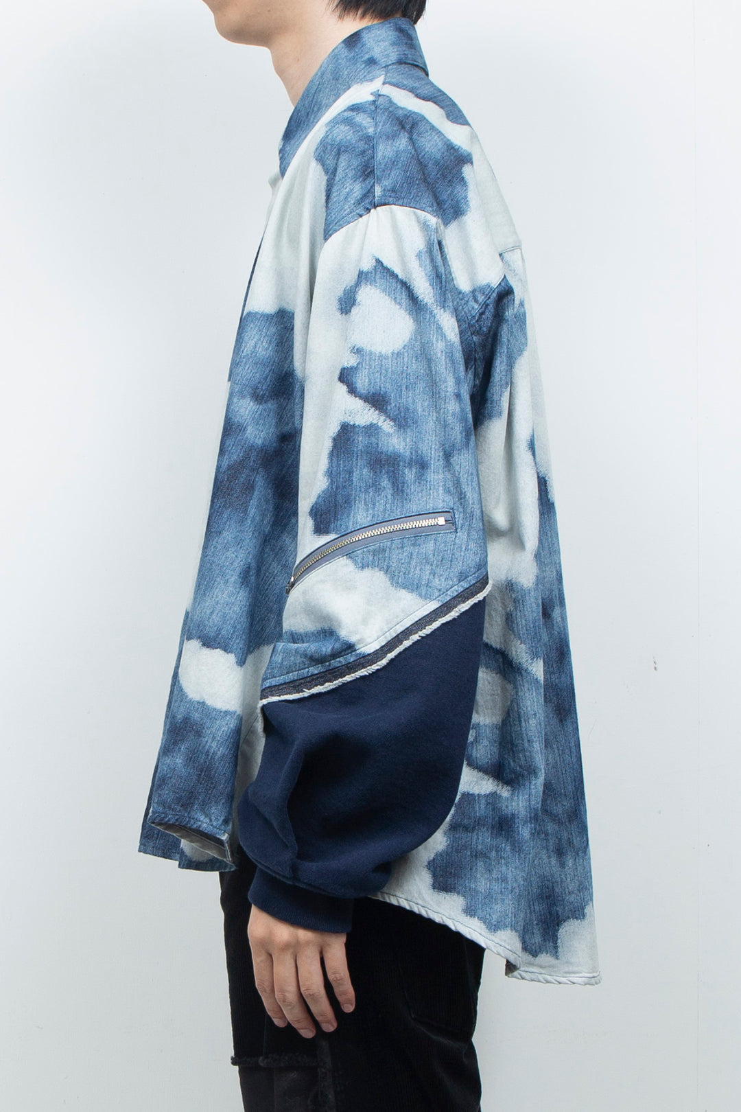 Gradation Floral Bleach Denim Shirt INDIGO BLEACHED