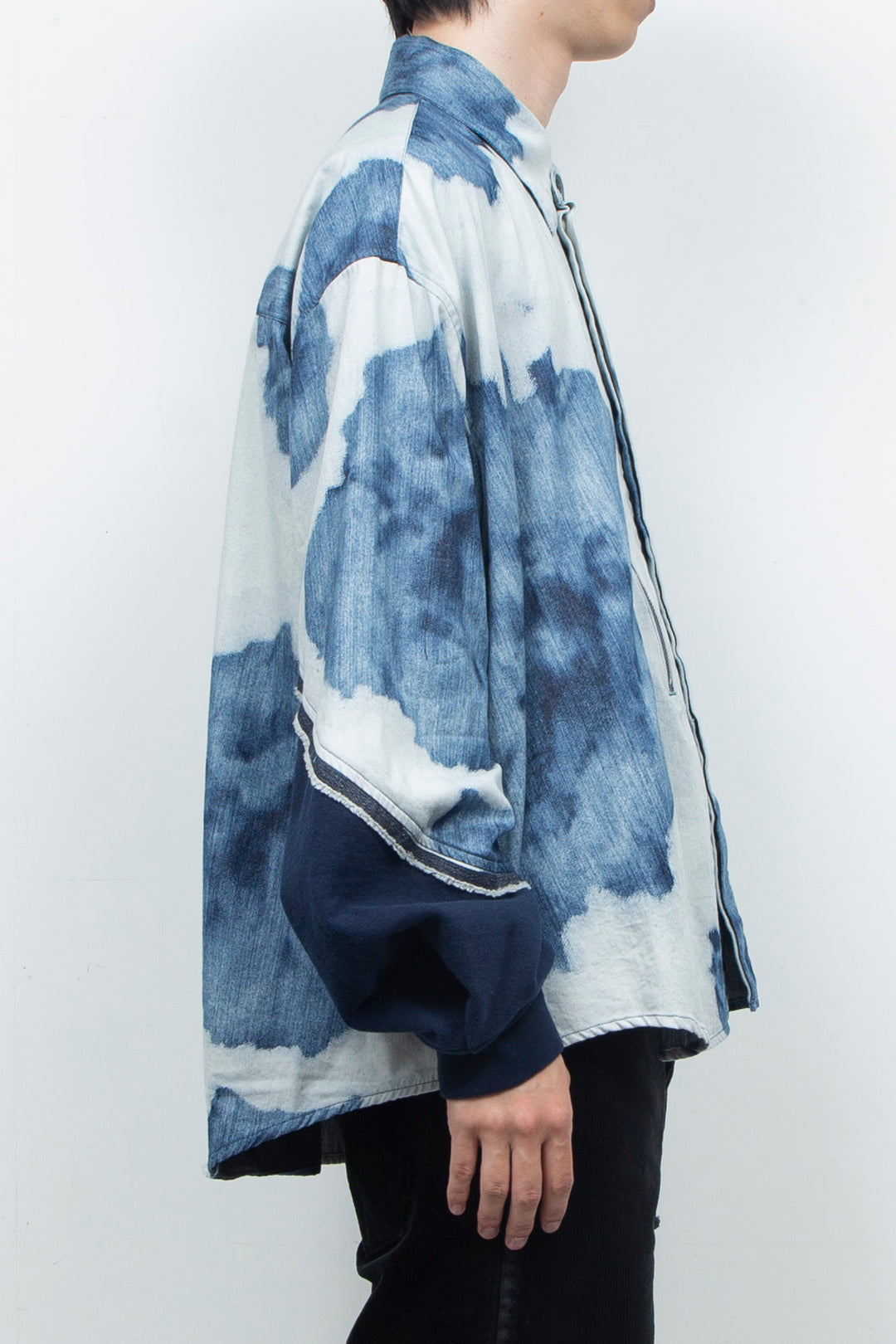 Gradation Floral Bleach Denim Shirt INDIGO BLEACHED